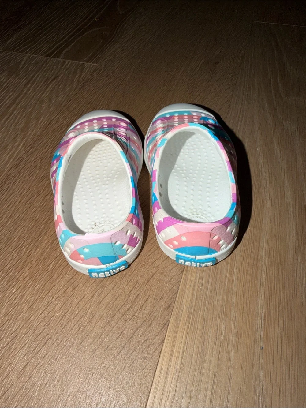 Native Shoes Kids Striped Water Shoe in Pink, Blue & White
